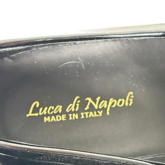 MENS LUCA DI NAPOLI MADE IN ITALY PATENT LEATHER LOAFERS SIZE EU 42 US 9 - Picture 5 of 7